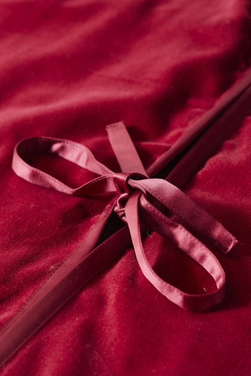 Shop For Luxurious Classic Velvet Garnet Red Christmas Tree Skirt 60" Arcadia Home