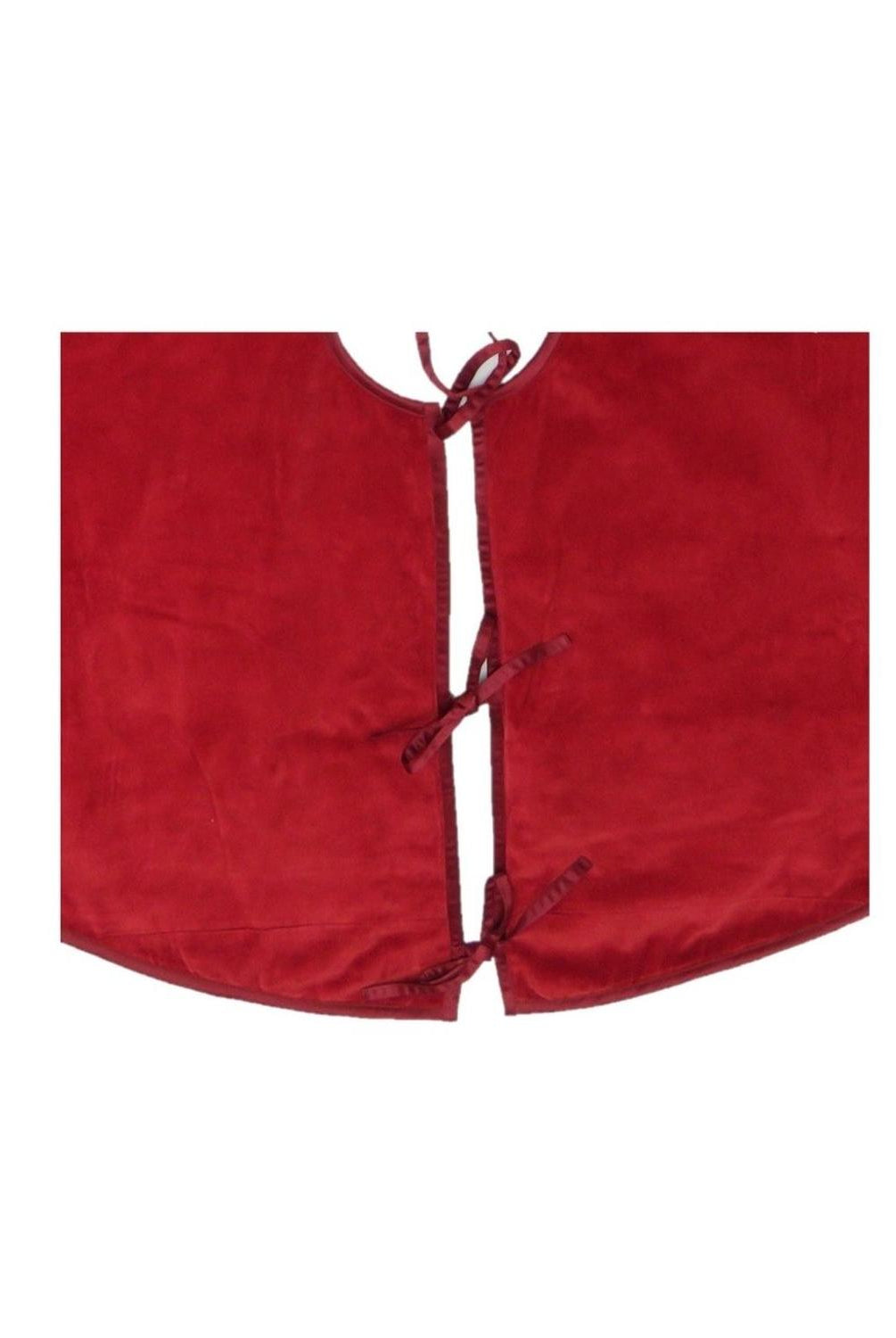 Luxurious Classic Velvet Garnet Red Christmas Tree Skirt 60" Arcadia Home