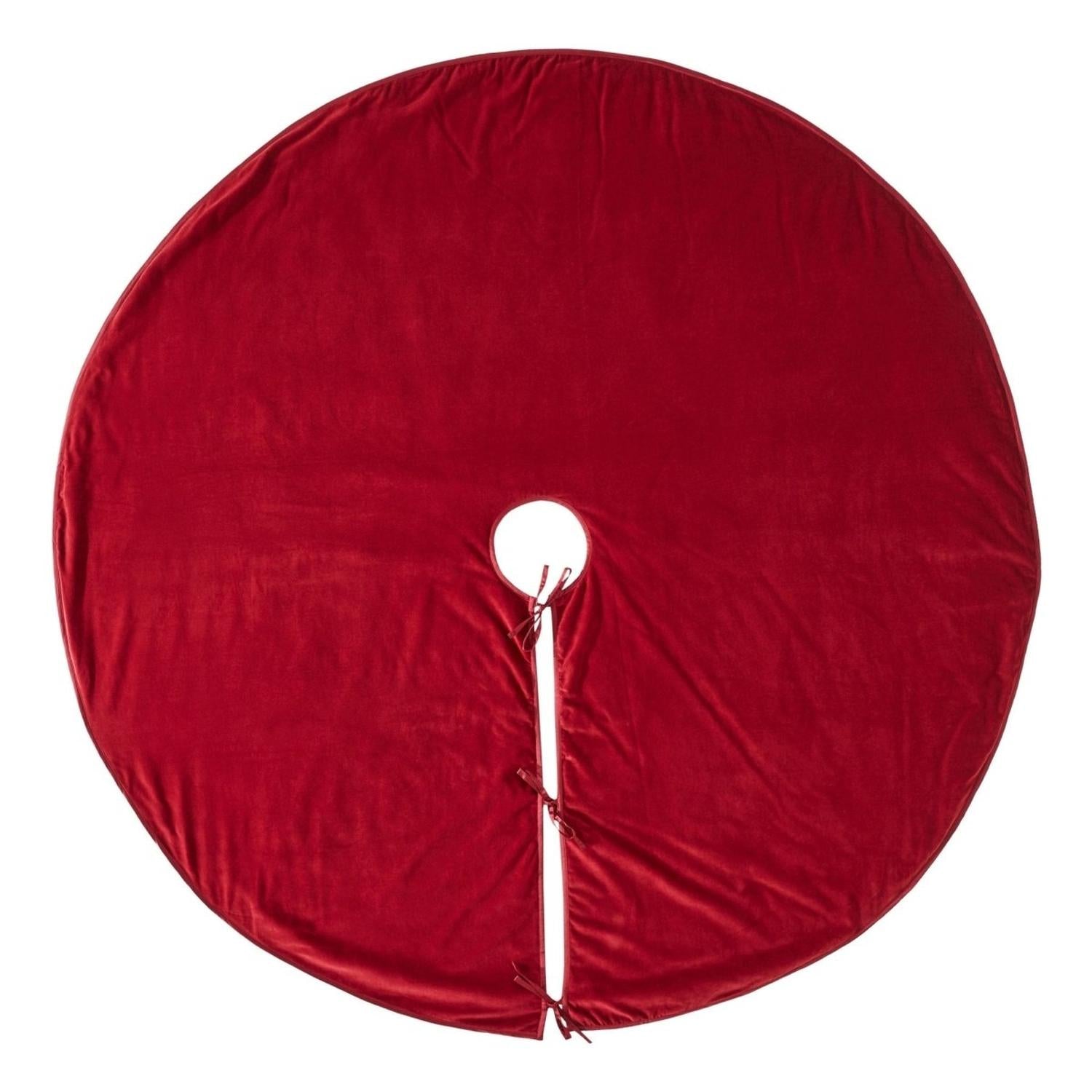 Shop For Luxurious Classic Velvet Garnet Red Christmas Tree Skirt 60" Arcadia Home