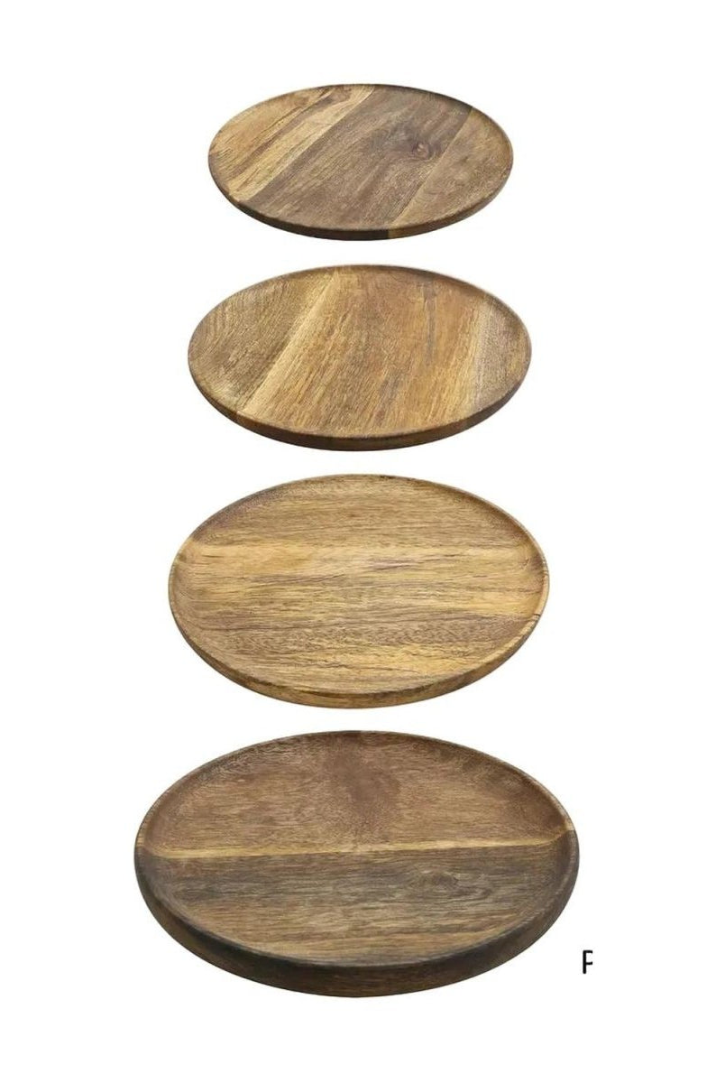 Shop For Mango Wood Round Platter (Set of 4)
