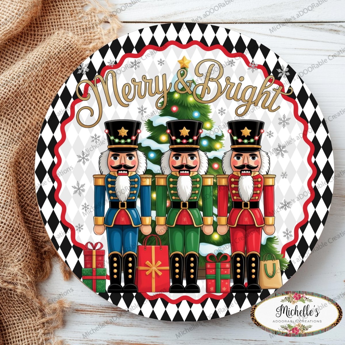 Shop For Merry and Bright Nutcracker Round Sign