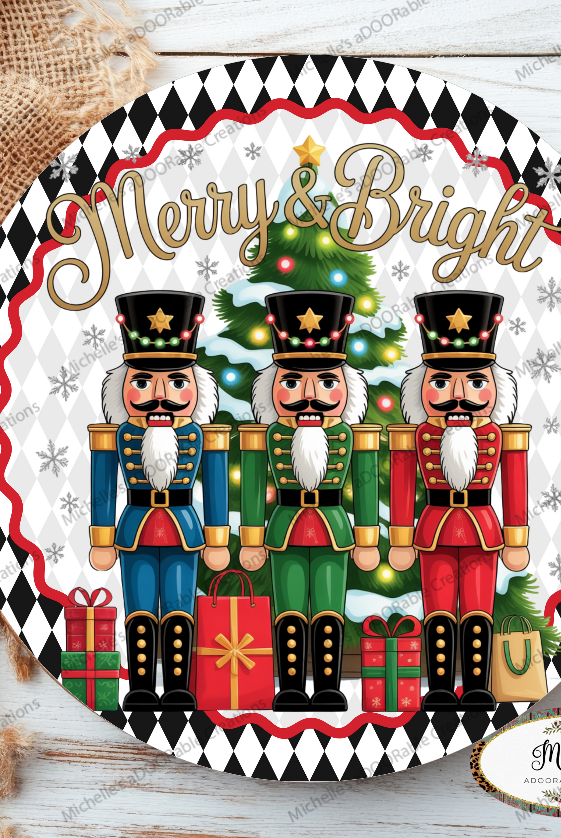 Shop For Merry and Bright Nutcracker Round Sign