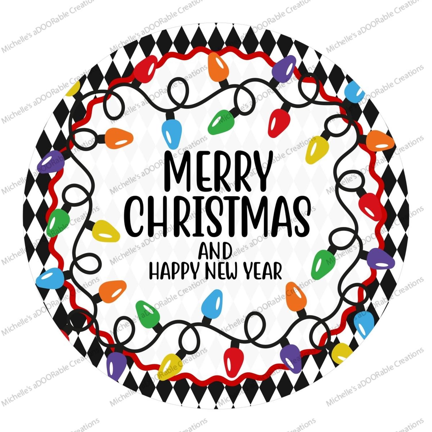 Shop For Merry Christmas New Year Lights Round Sign