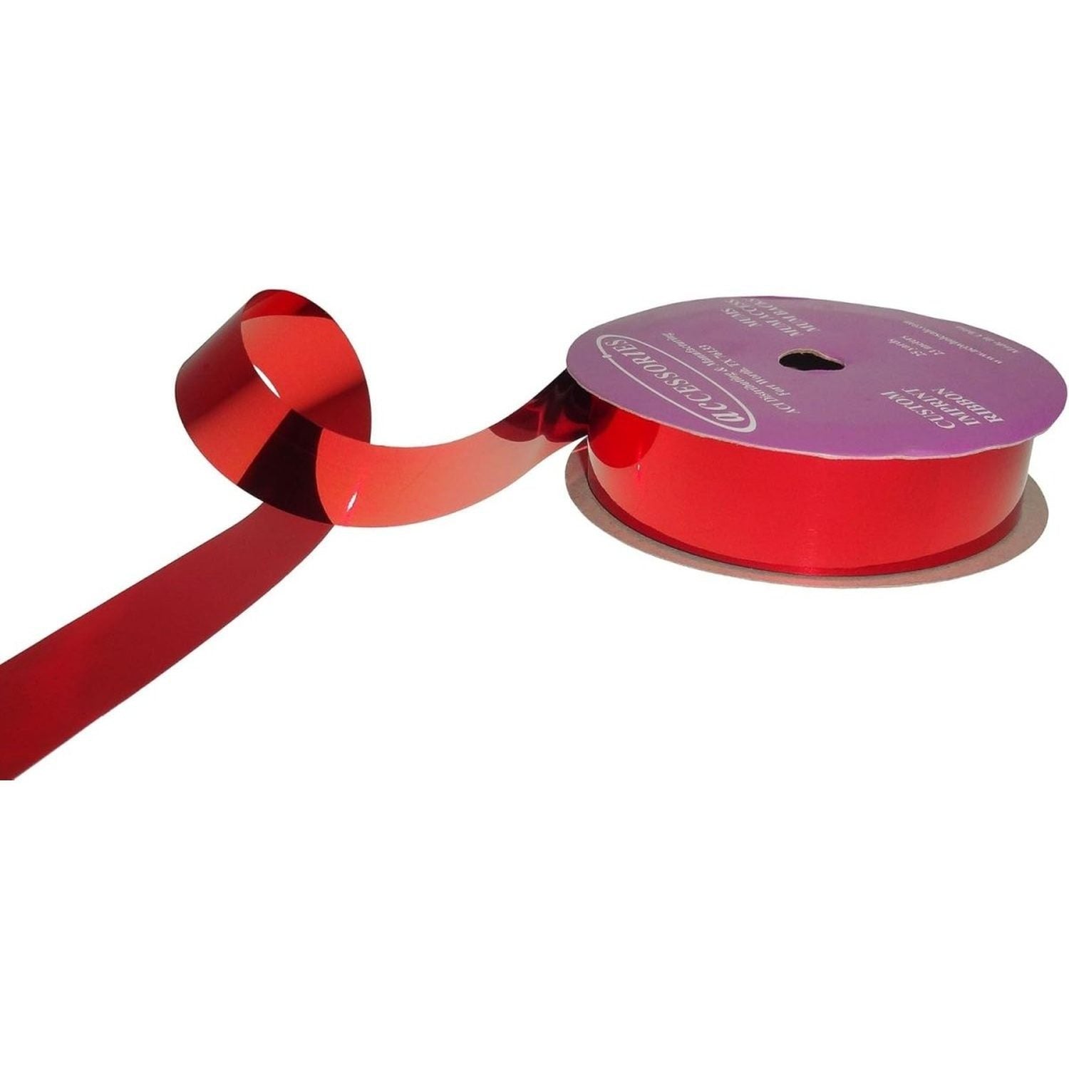 Shop For Metallic Non - Wired Ribbon: Red (Size 5)