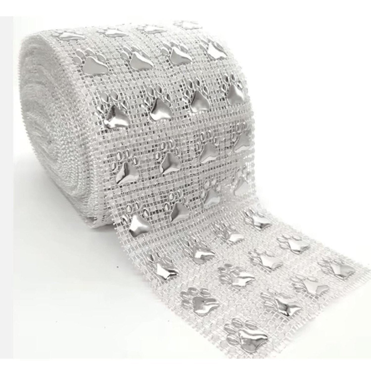 Shop For Metallic Paw & Rhinestone Bling Ribbon (10 Yards)