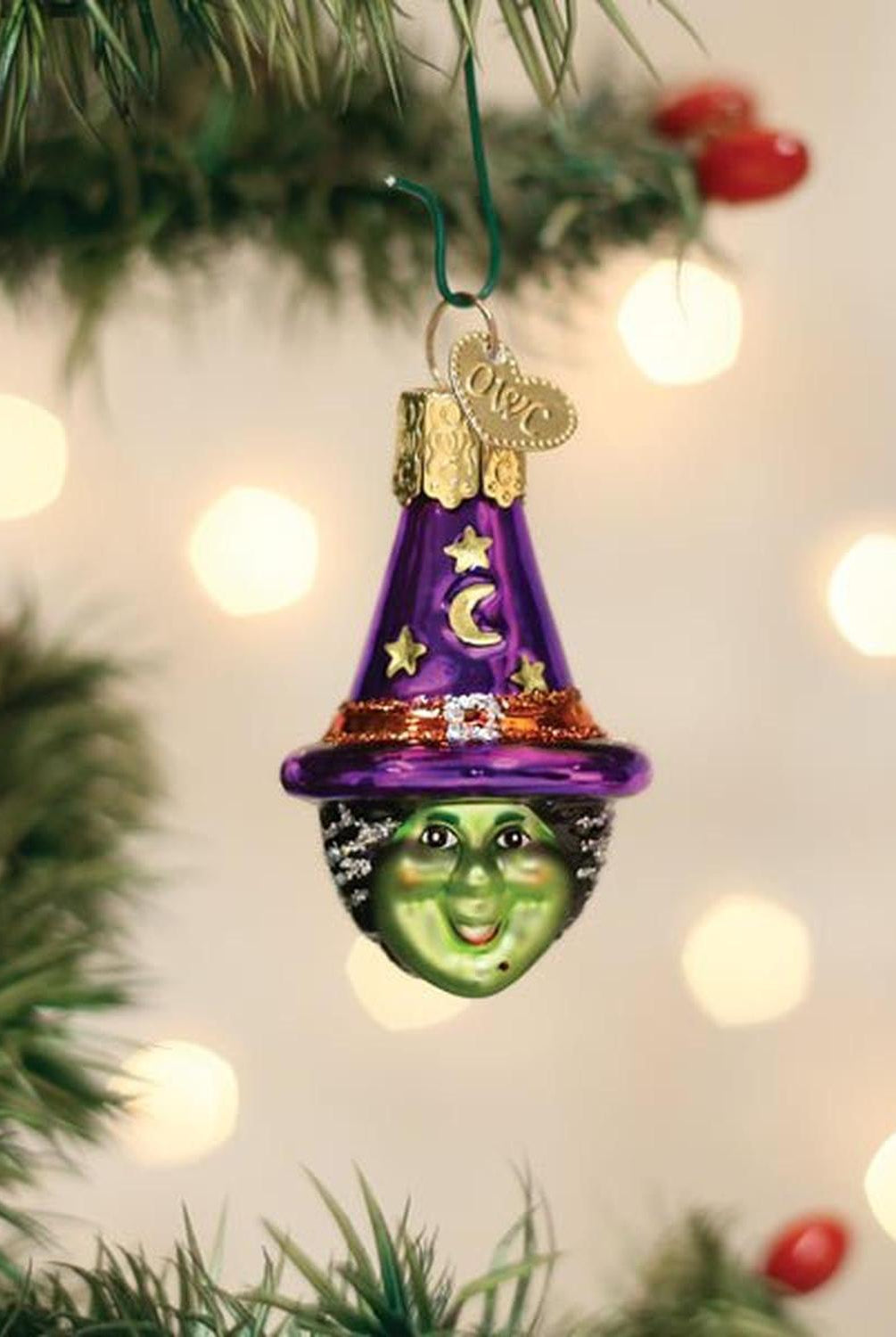 Mini Witch Head Ornament