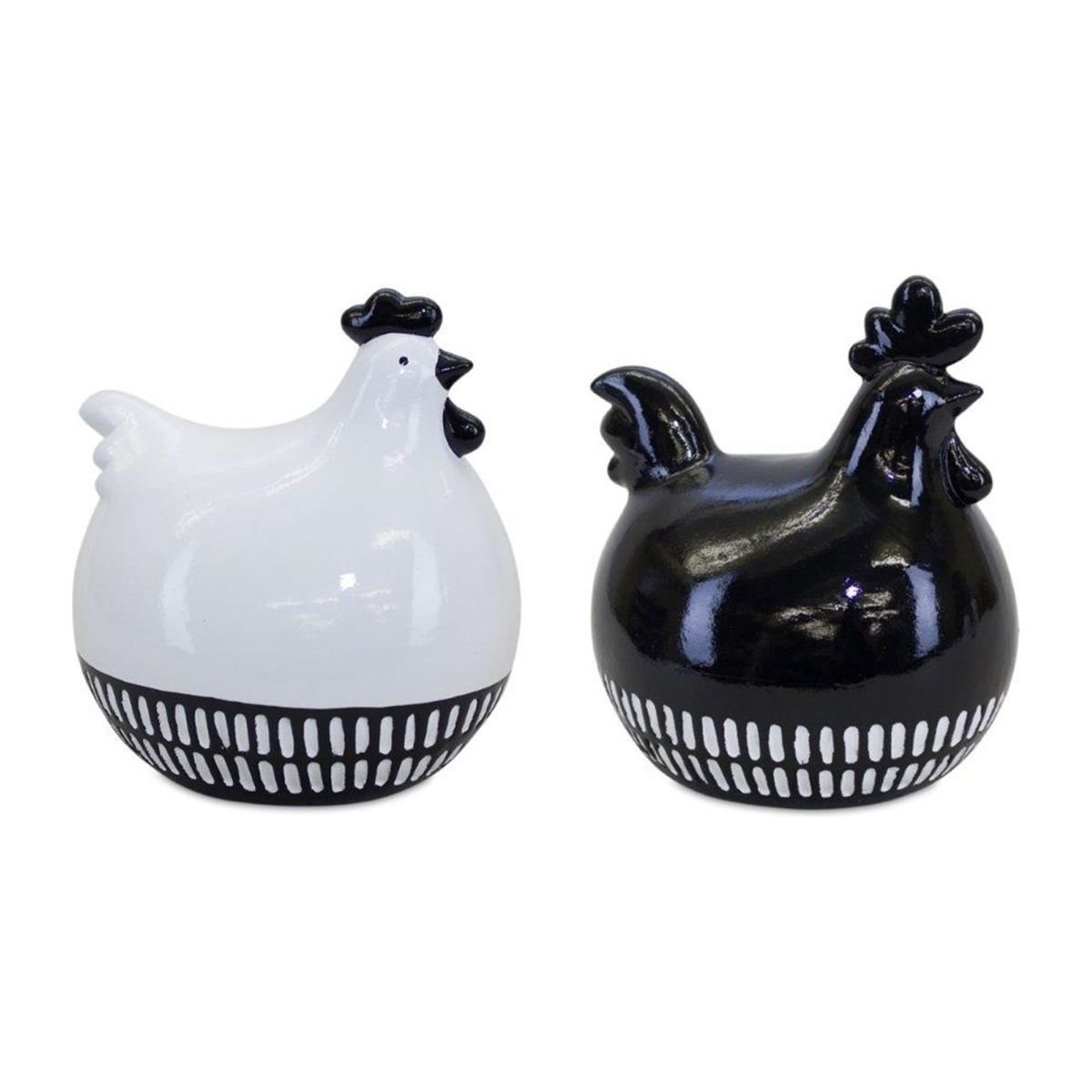 Shop For Modern Black and White Chicken Décor (Set of 2)