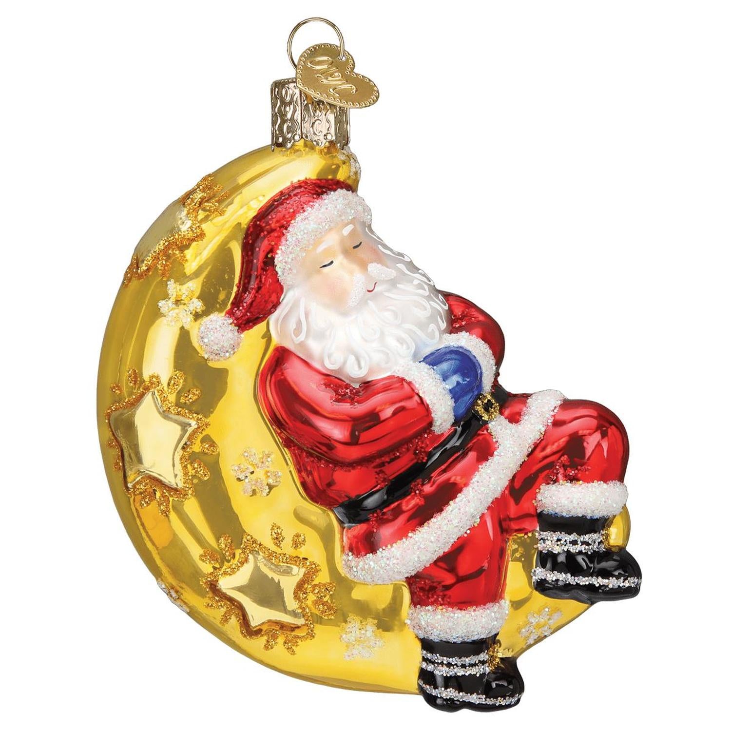 Moonlight Santa Ornament