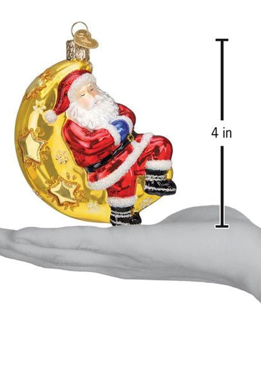 Moonlight Santa Ornament