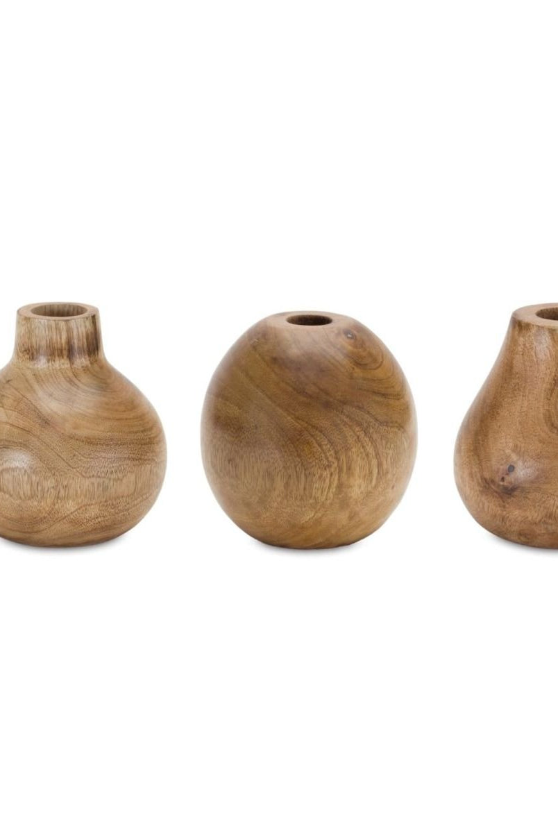 Shop For Natural Wood Bud Vase (Set of 3)