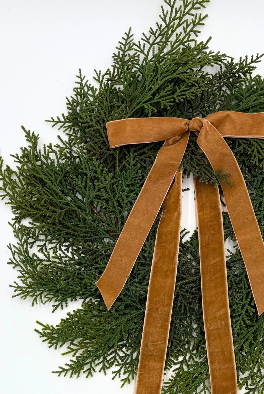 Neutral Mini Cedar Cabinet Wreaths with Ribbon