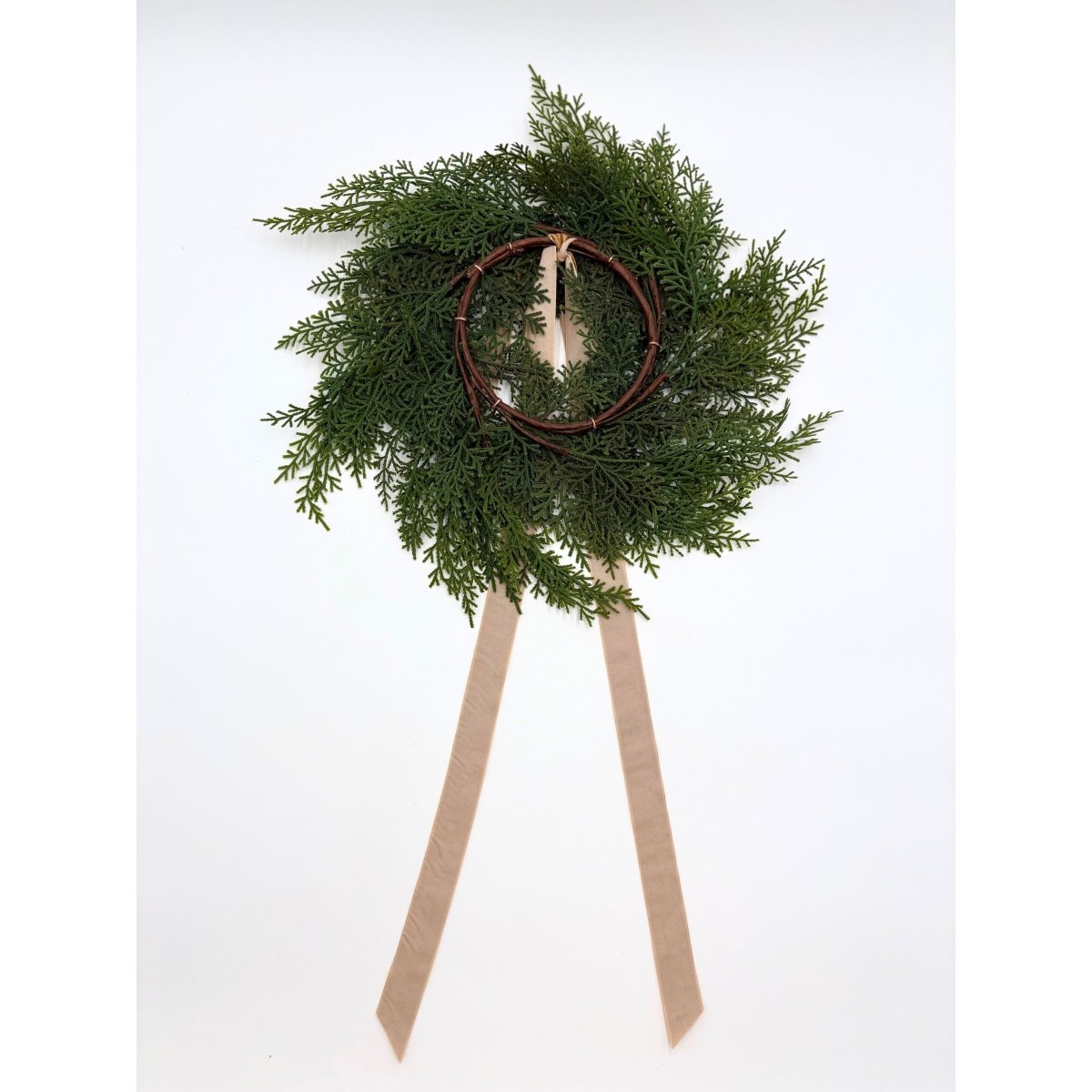 Shop For Neutral Mini Cedar Cabinet Wreaths with Ribbon