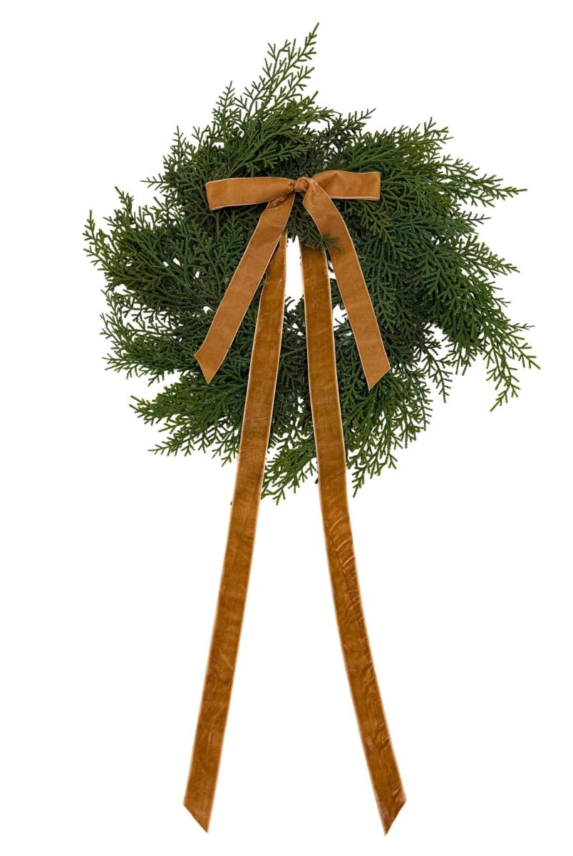Shop For Neutral Mini Cedar Cabinet Wreaths with Ribbon