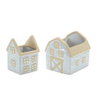 Shop For Neutral Porcelain House and Barn Planter (Set of 2)