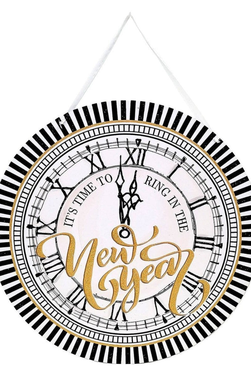 Shop For New Years Clock PVC Door Hanger