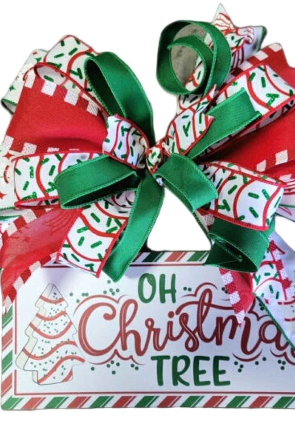 Oh Christmas Tree Door Hanger w/Bow