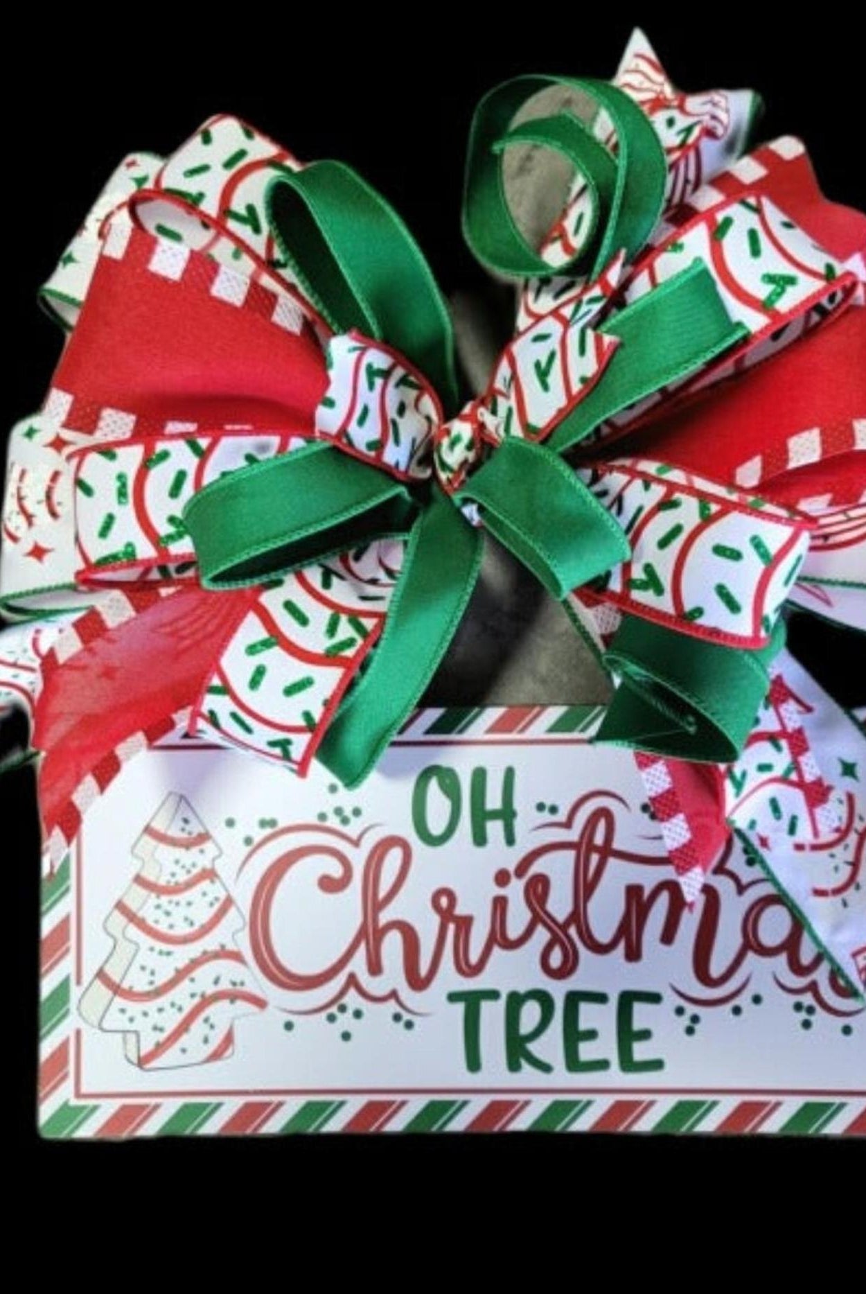 Oh Christmas Tree Door Hanger w/Bow