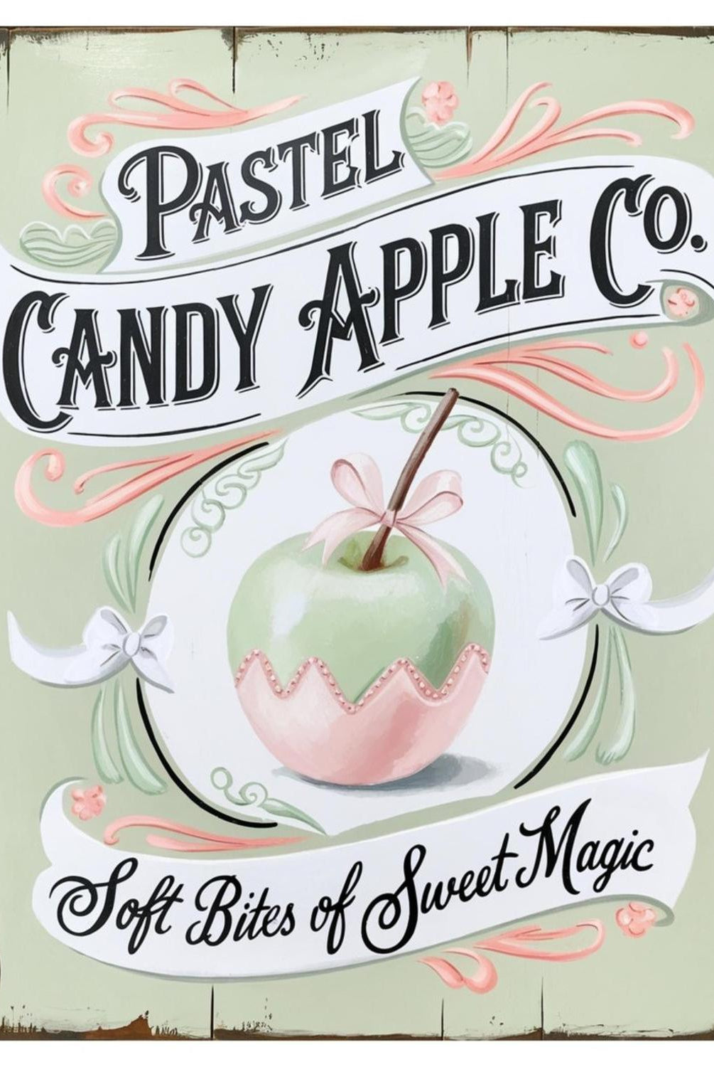 Pastel Candy Apple Halloween Sign