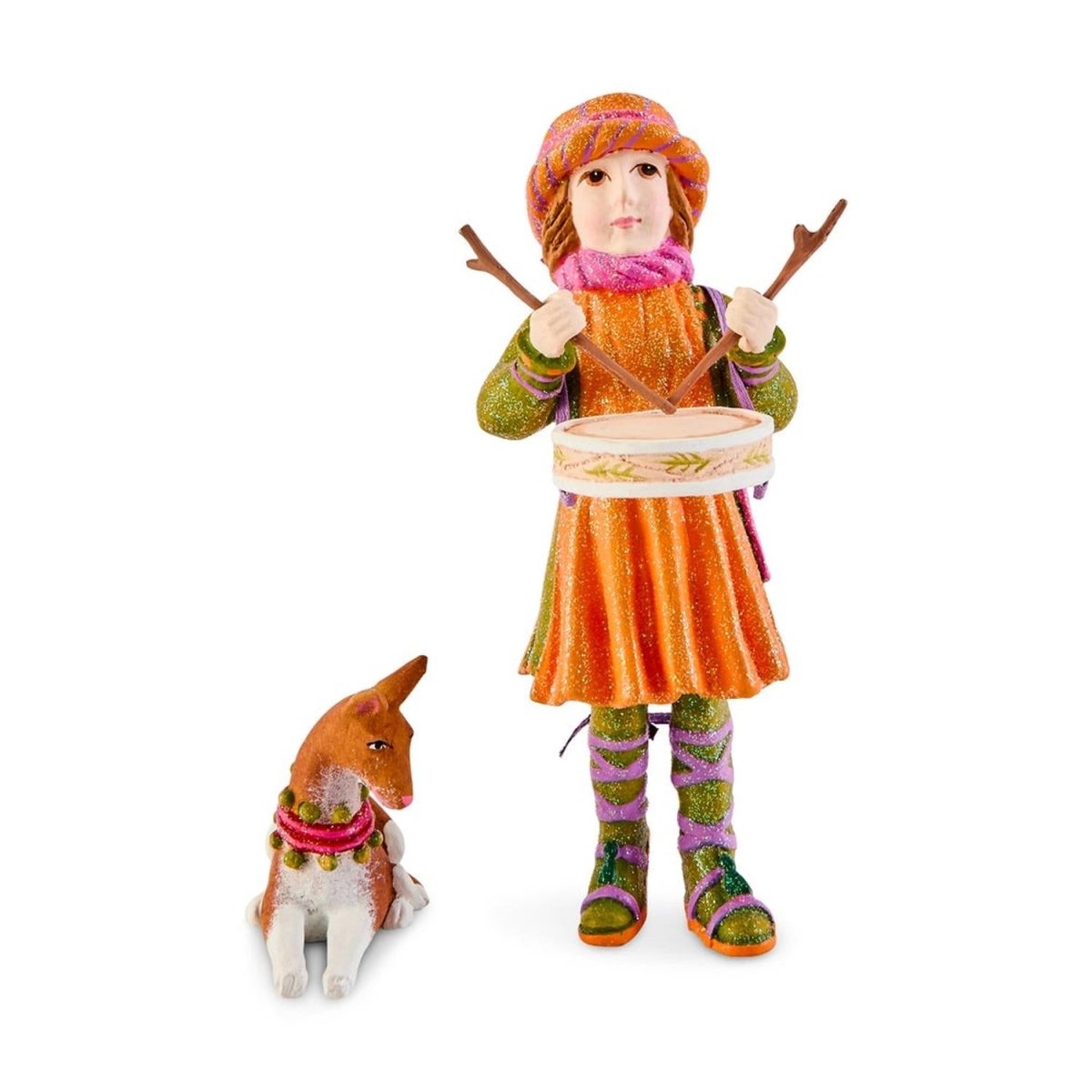 Patience Brewster Nativity Little Drummer Boy & Dog Figures
