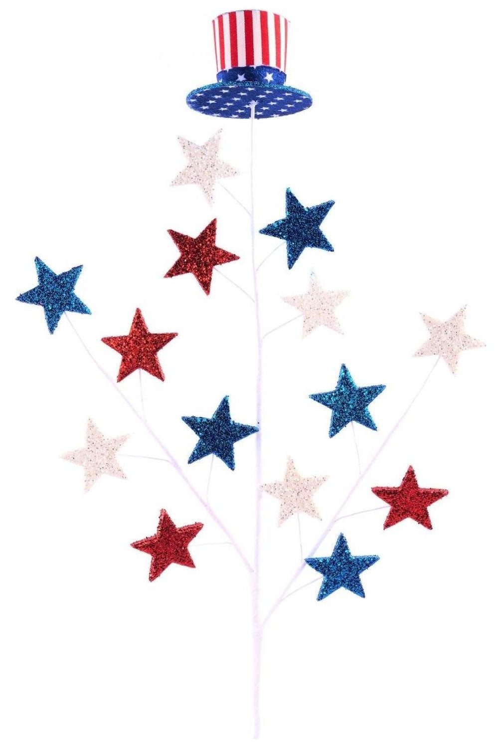 28" Patriotic Uncle Sam Hat Stars Spray