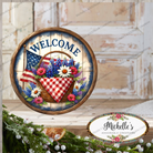 Shop For Patriotic Welcome Floral Basket Sign