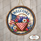 Shop For Patriotic Welcome Floral Basket Sign