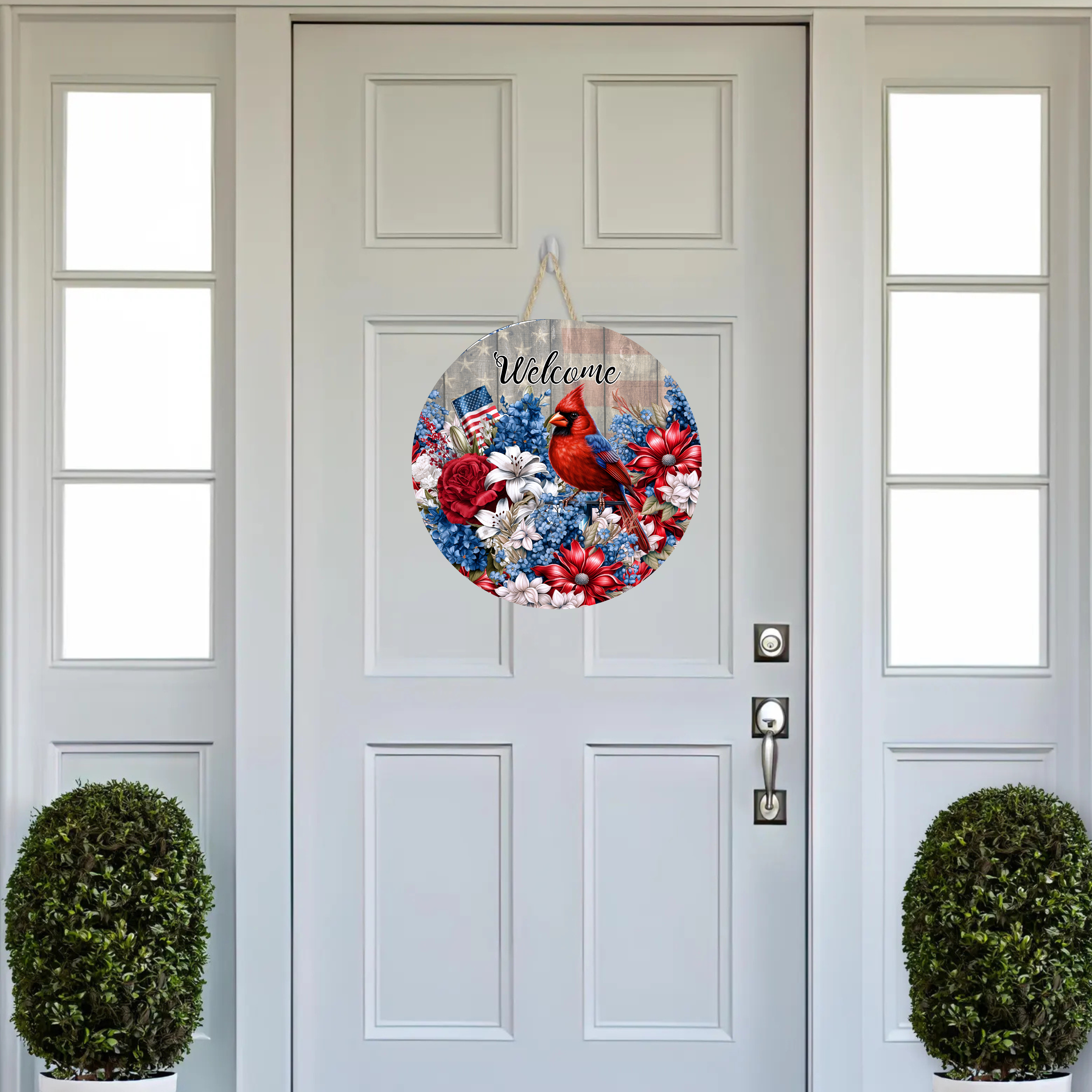 Shop For Patriotic Welcome Floral Cardinal Sign