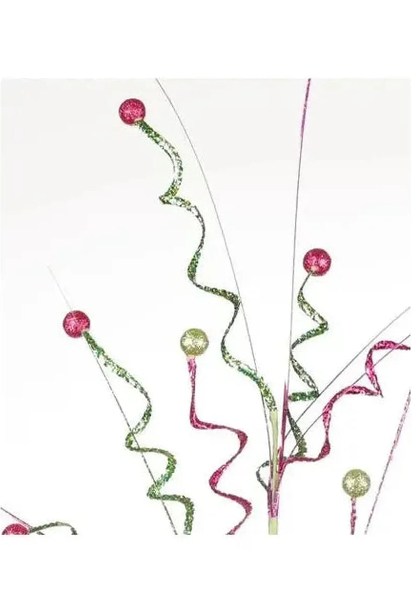 Shop For Pink and Green Glitter Spiral Spray 28"
