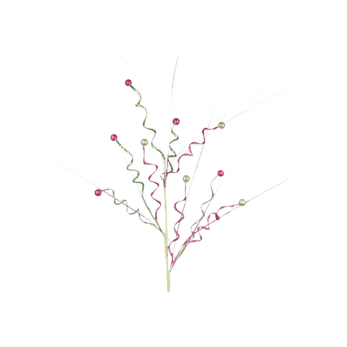 Shop For Pink and Green Glitter Spiral Spray 28"