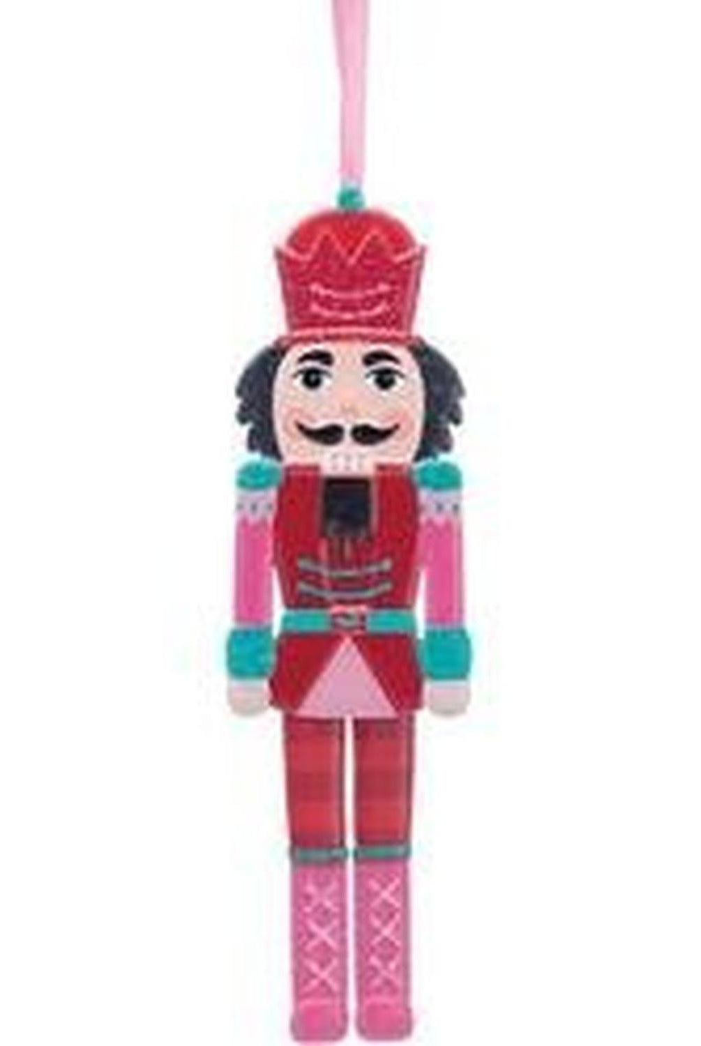 Pink and Red Tin Nutcracker Ornament