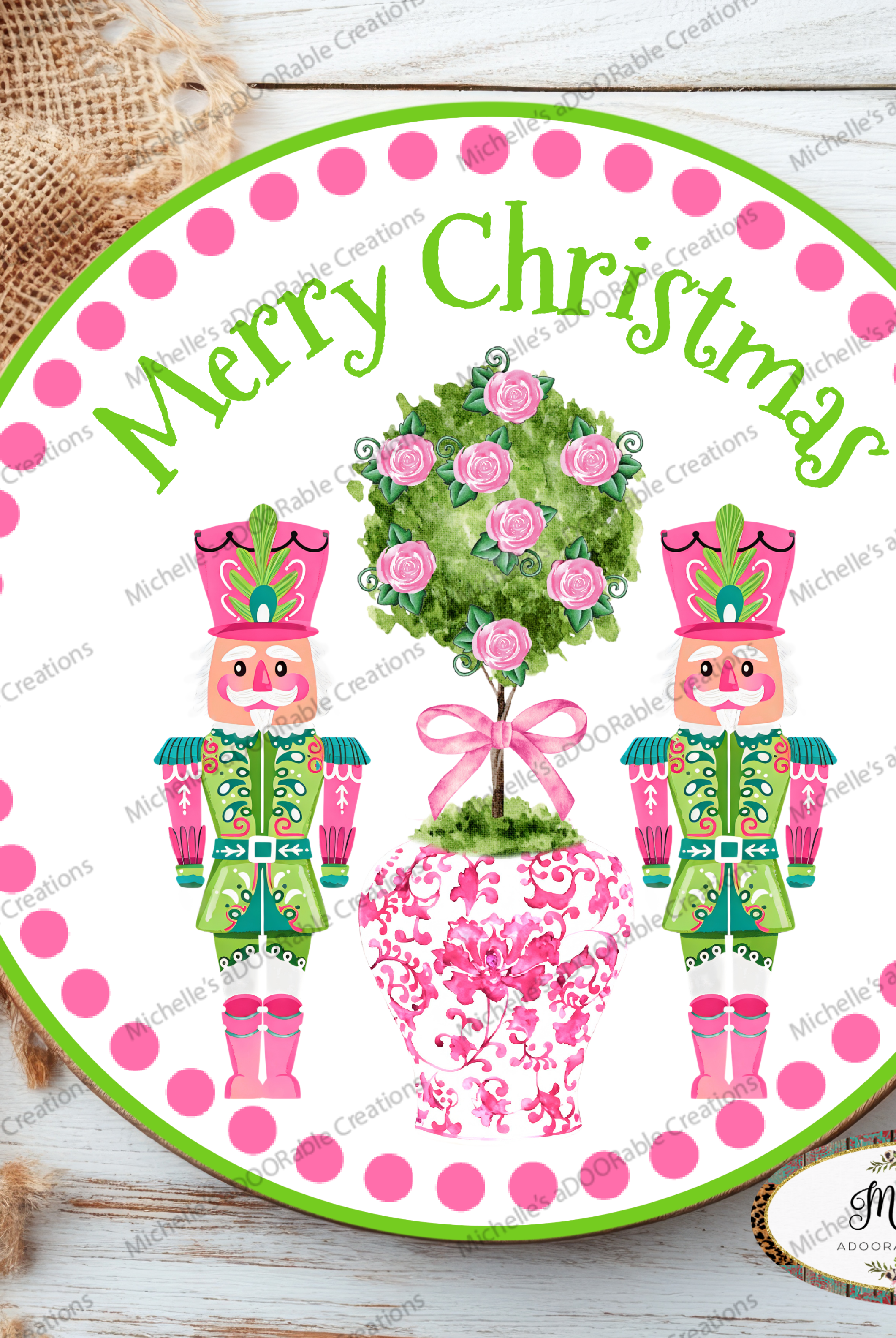 Shop For Pink Chinoiserie Christmas Nutcracker Sign