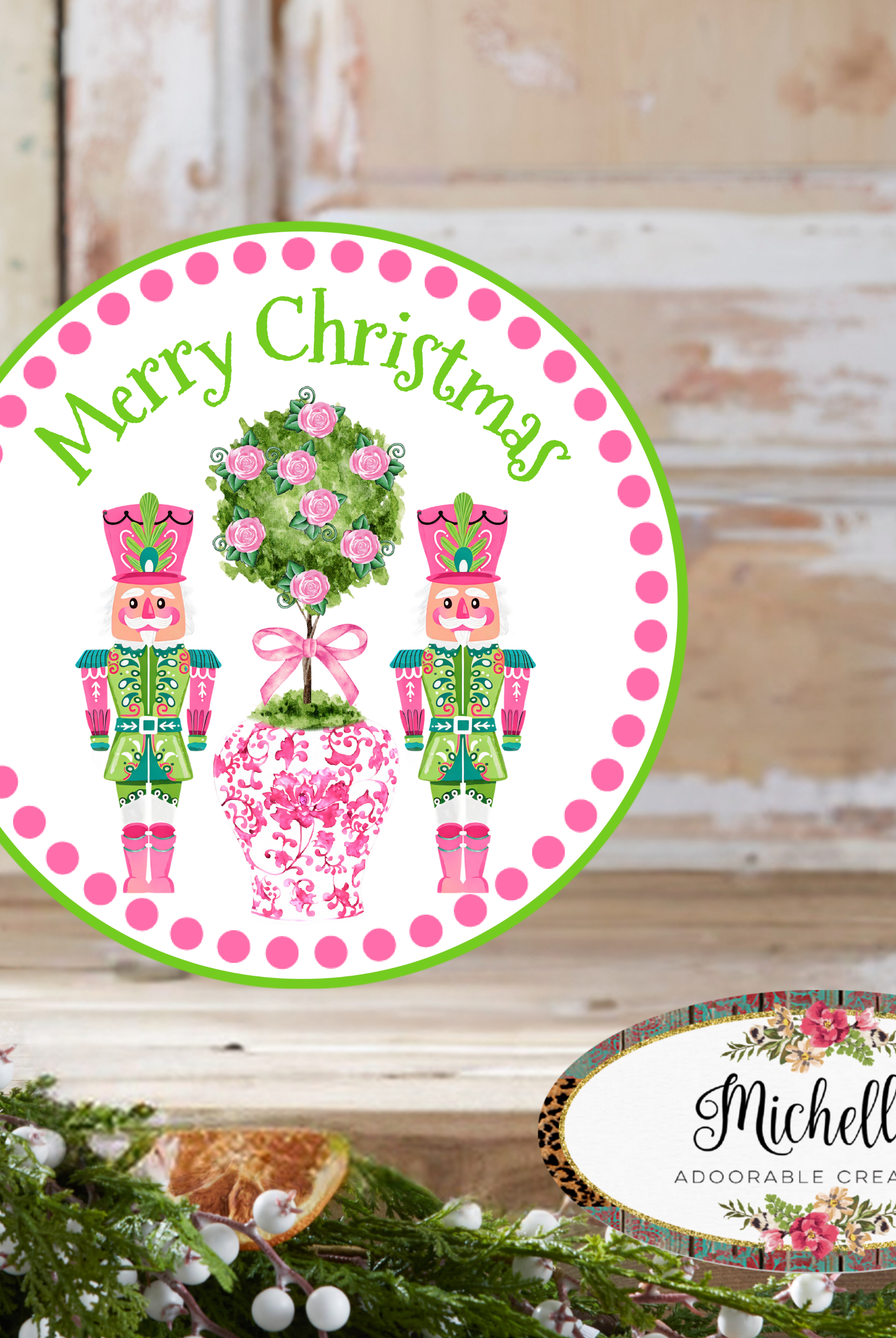 Shop For Pink Chinoiserie Christmas Nutcracker Sign