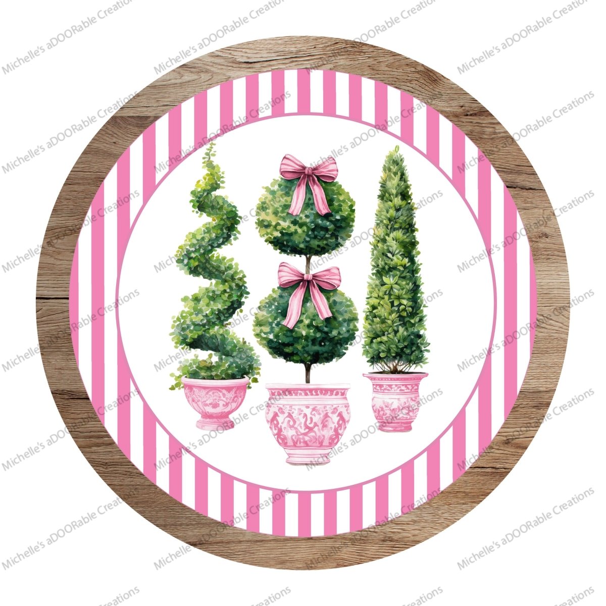 Shop For Pink Chinoiserie Topiary Round Sign