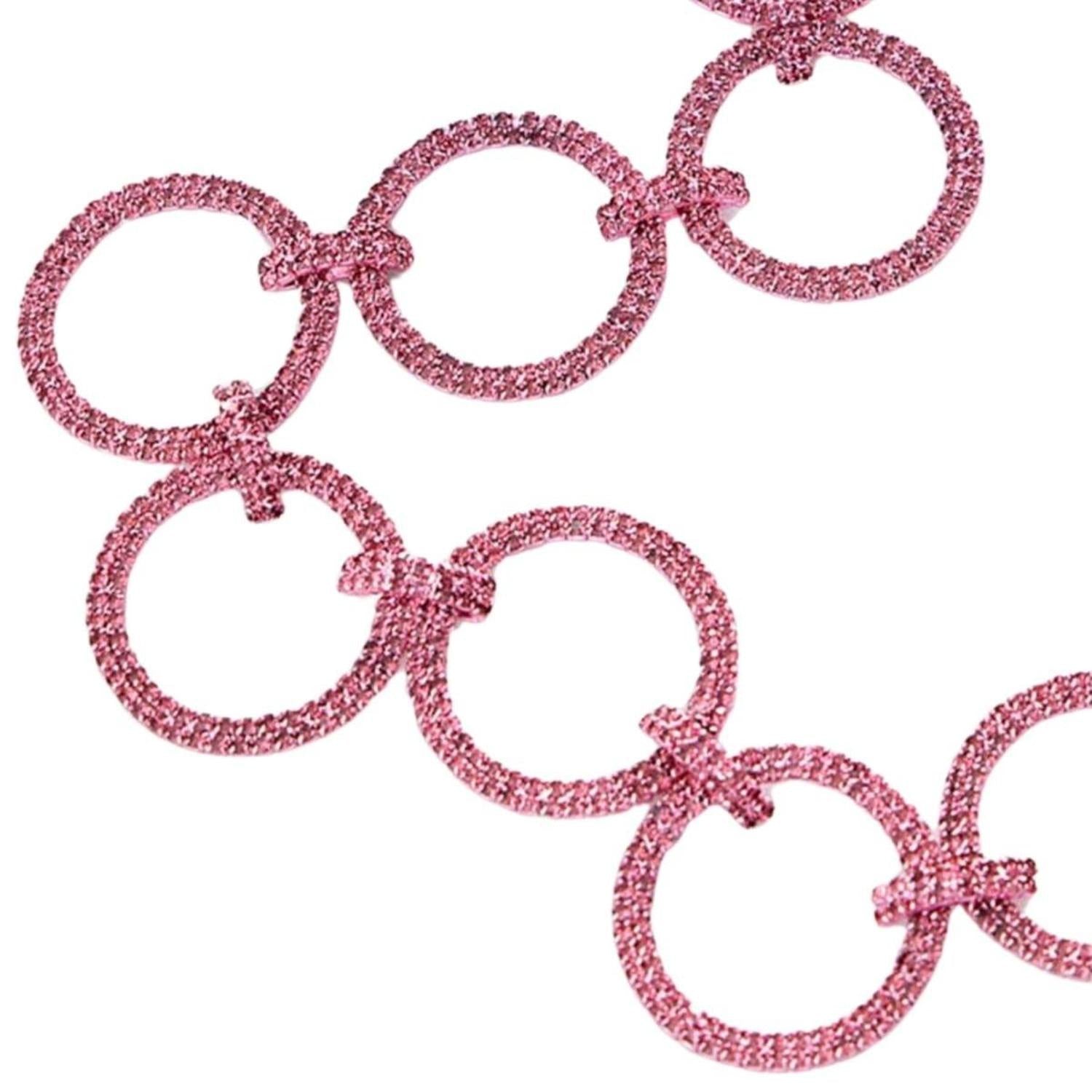 Shop For Pink Crystal Circle Christmas Garland, 36"
