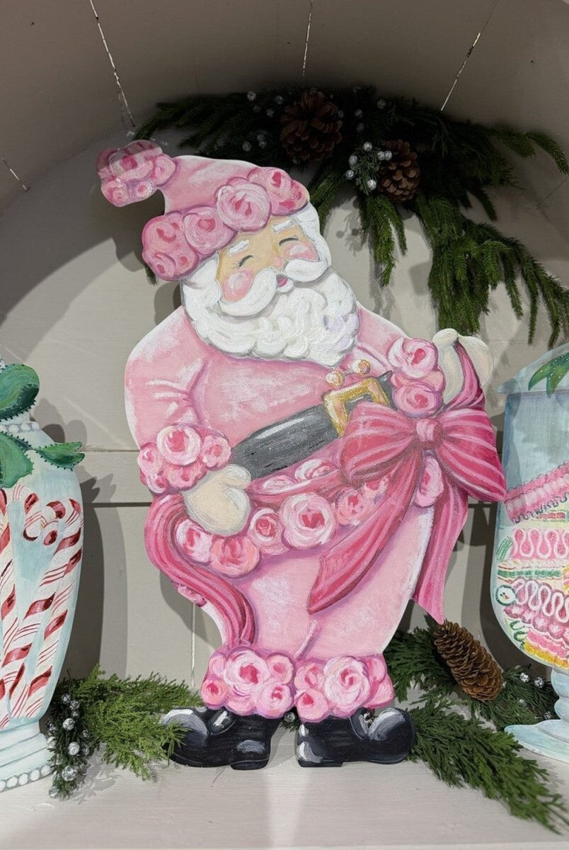 Shop For Pink Fanciful Santa Easel/Stake