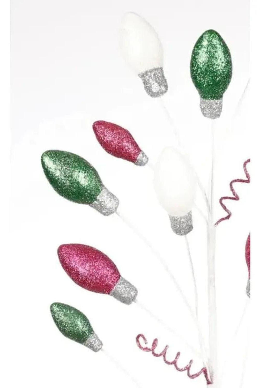 Pink Green White Christmas Light Glitter Spray 29"