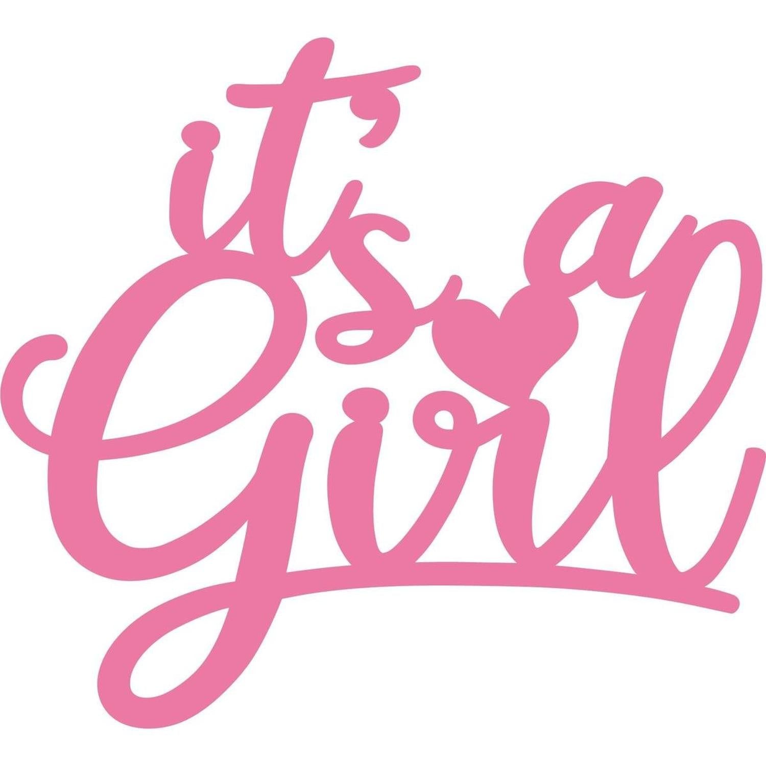 Shop For Pink It's a Girl Script Word Wood Cutout