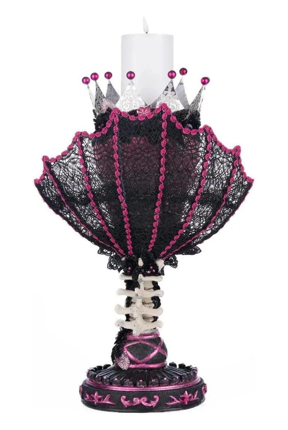 Shop For Pink Passion Skull Pillar Candle Holder