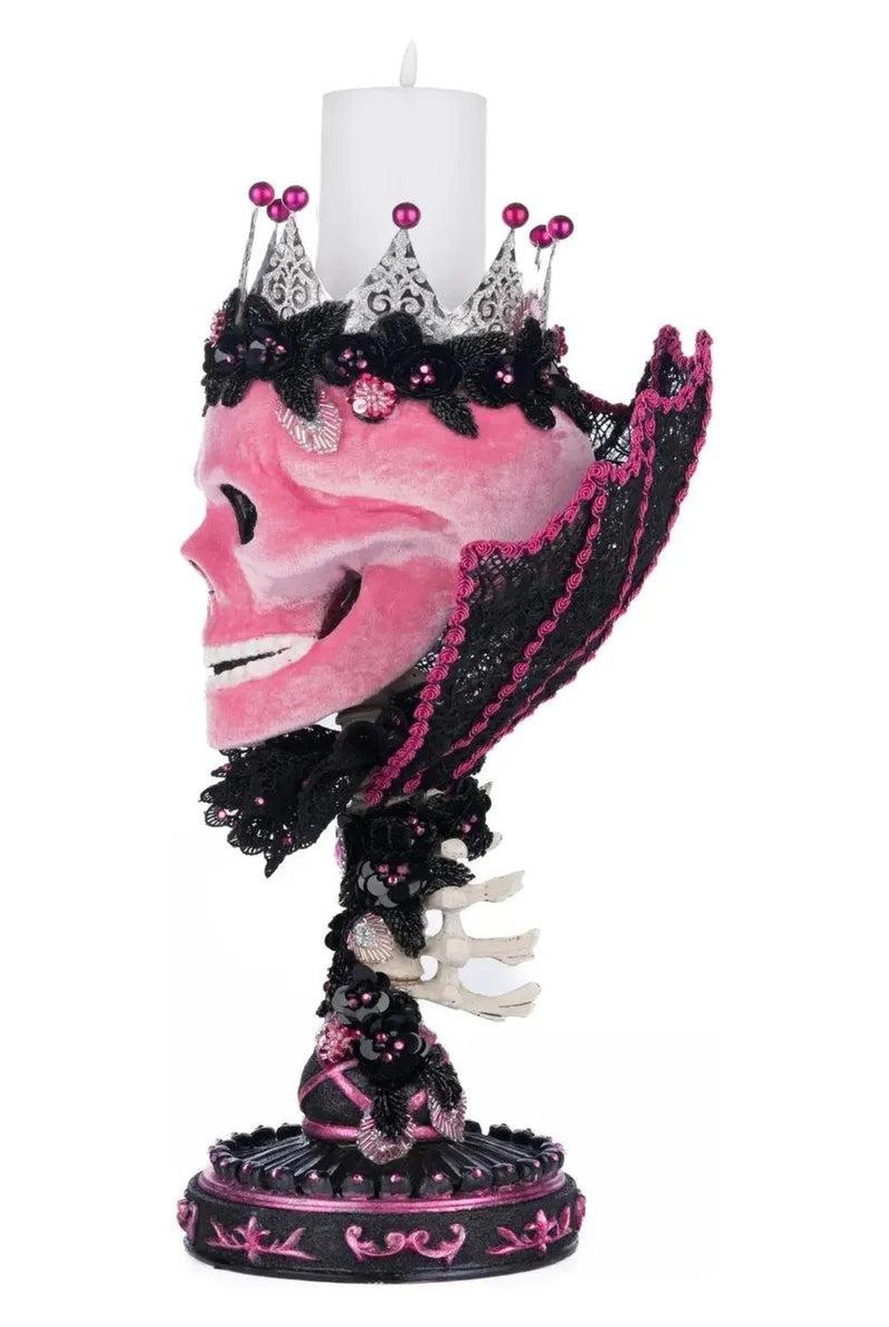 Shop For Pink Passion Skull Pillar Candle Holder