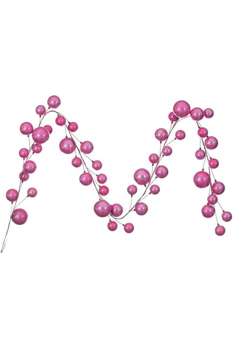 Shop For Pink Pearl Assorted Finish Branch Ball Ornament Garland at Michelle's aDOORable Creations