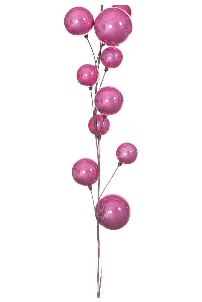 Shop For Pink Pearl Assorted Finish Branch Ball Ornament Garland at Michelle's aDOORable Creations
