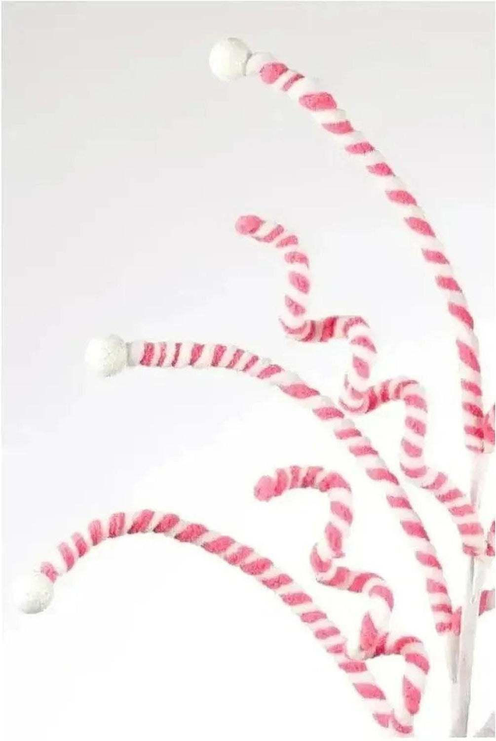Pink & White Peppermint Spiral Floral Spray 31"
