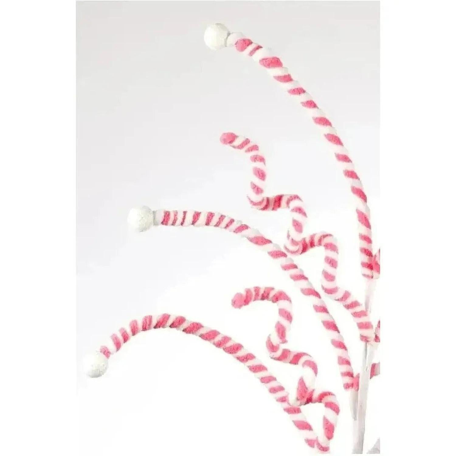 Shop For Pink & White Peppermint Spiral Floral Spray 31"