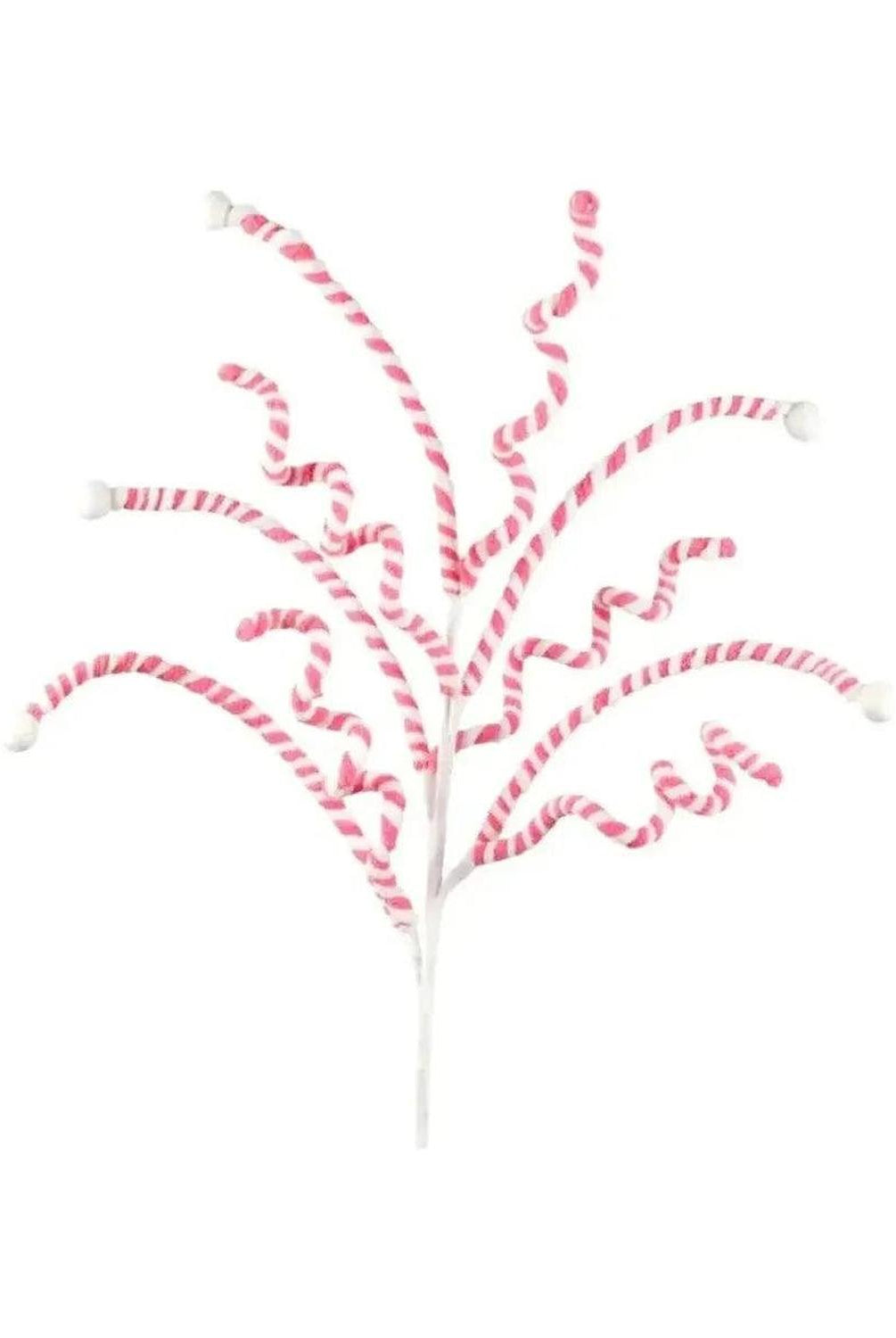Pink & White Peppermint Spiral Floral Spray 31"
