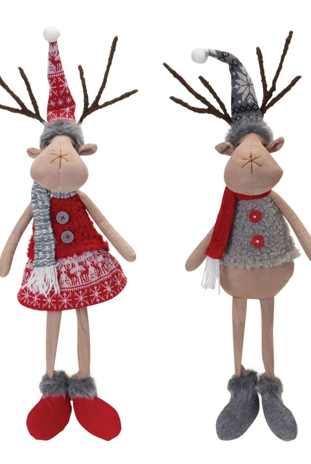 Shop For Plush Winter Deer Shelf Sitter (Set of 2) at Michelle's aDOORable Creations