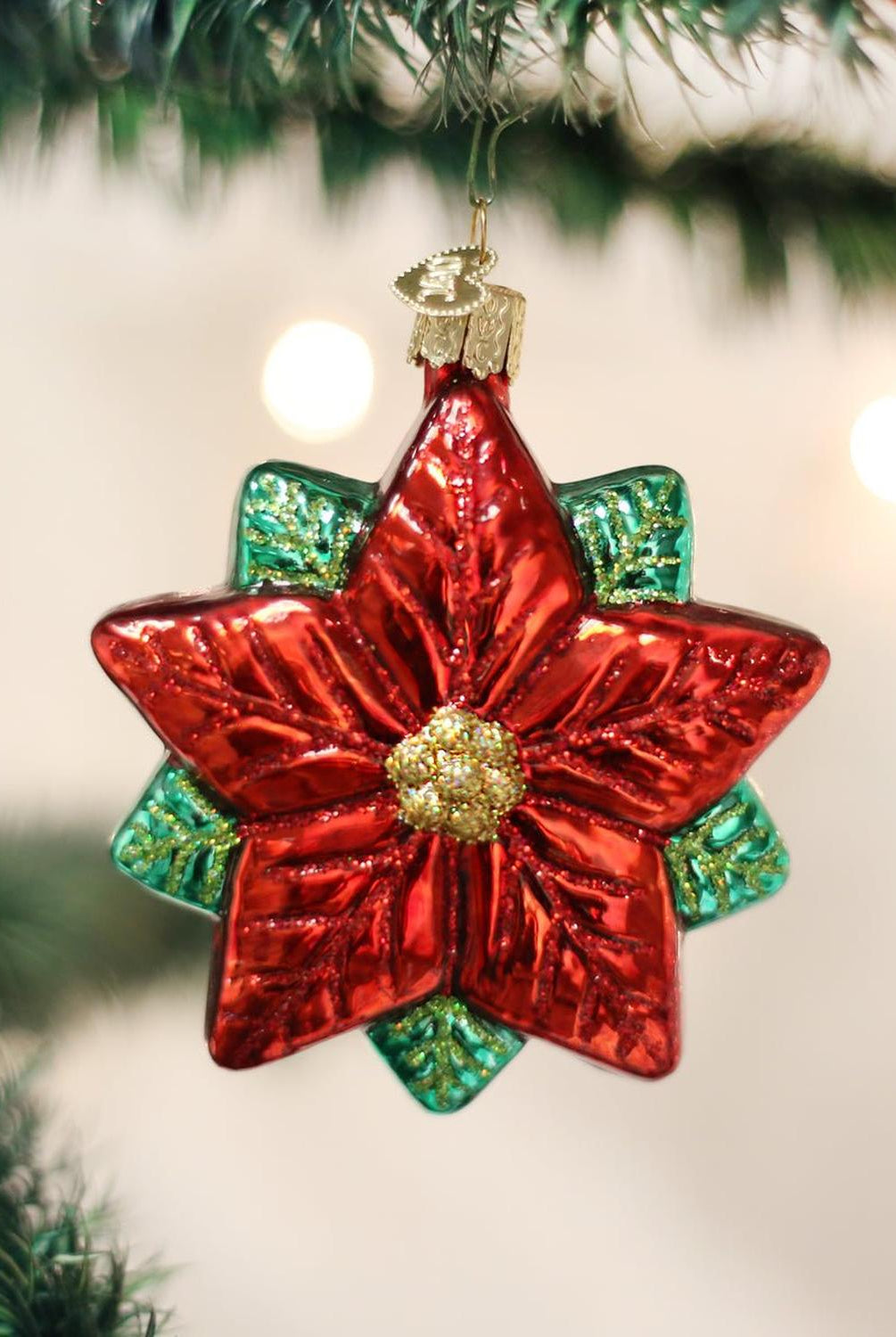 Poinsettia Star Ornament