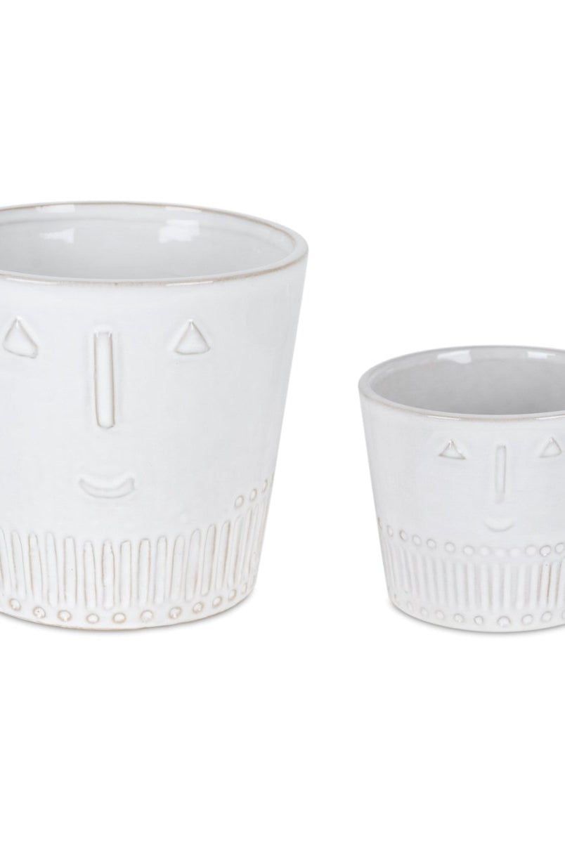 Shop For Porcelain Face Planter (Set of 2) at Michelle's aDOORable Creations