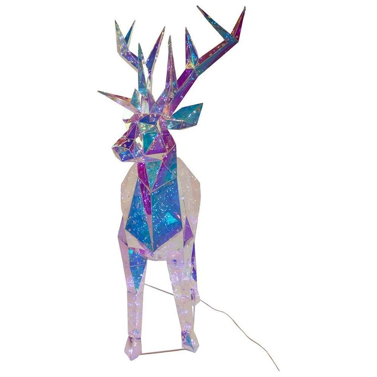 Shop For Pre - Lit Cool White LED Multifunction Holographic Reindeer