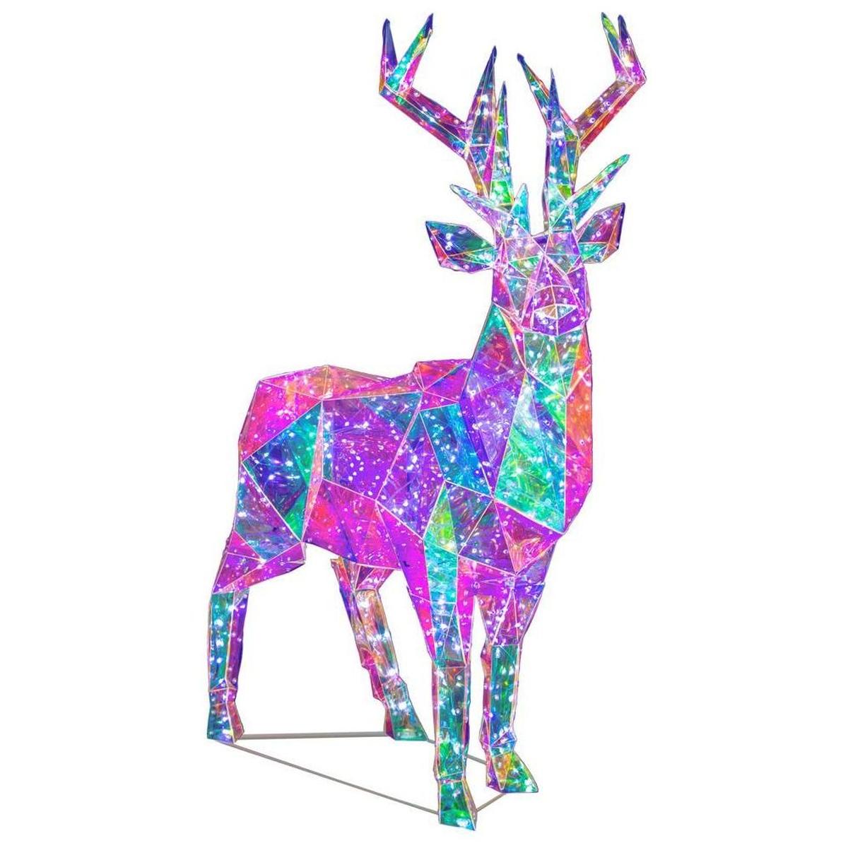 Shop For Pre - Lit Cool White LED Multifunction Holographic Reindeer