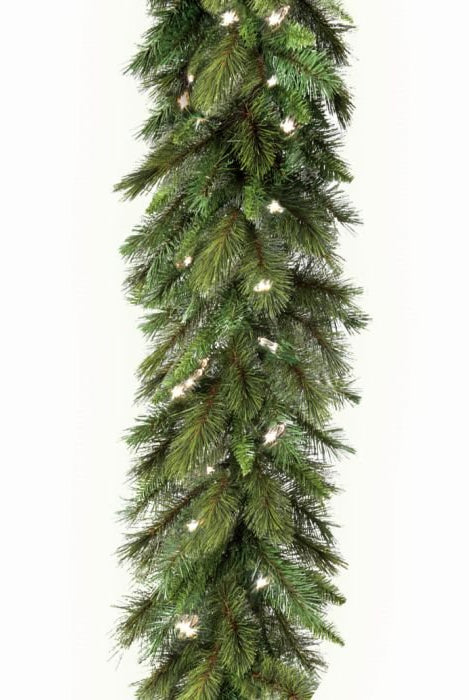 Shop For Pre - lit Deluxe Belgium Garland 100 Clear Lights - Natural Green